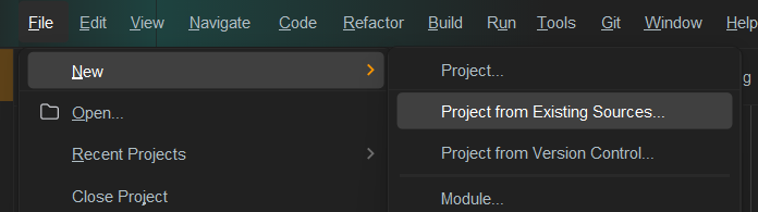 Import the Gradle workspace with the “Project from Existing Sources” menu option